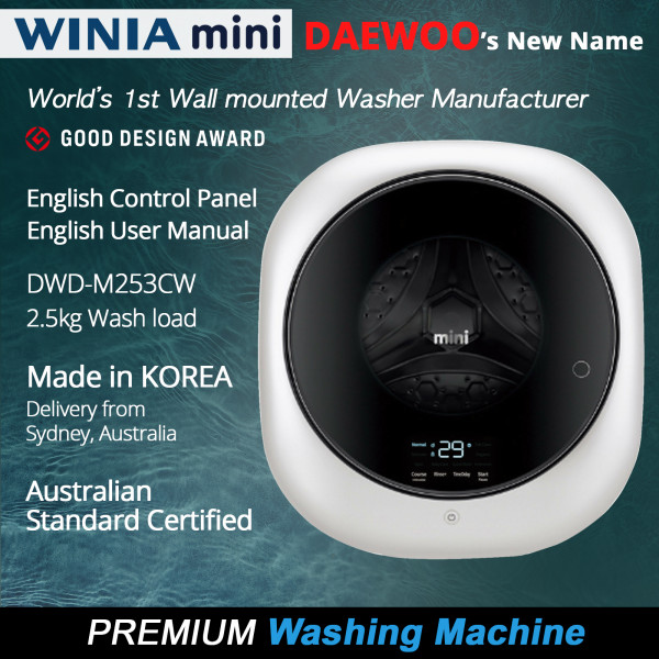 Daewoo DWD-35MCRCR Wall Mounted Mini Drum Washing Machine 3.5KG